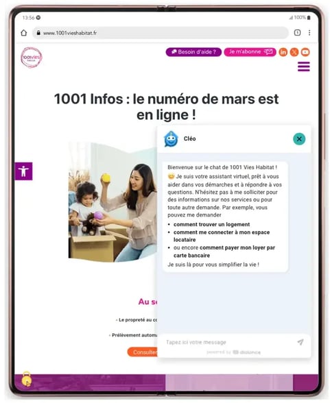 AI agent at 1001 Vies Habitat orchestrating contact journeys to improve tenant relations.